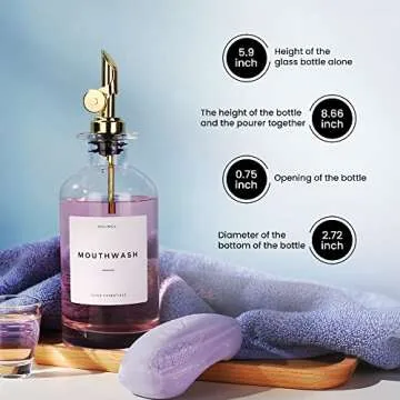 Molimoli 11.8 Oz Mouthwash Dispenser Set of 2 Gold