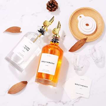 Molimoli 11.8 Oz Mouthwash Dispenser Set of 2 Gold