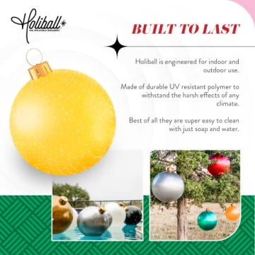 Holiball Inflatable Holiday Ornament Silver 30" Festive Decor