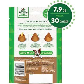 Greenies 3 Pack of Capsule Size Pill Pockets Natural Dog Treats, 7.9 Ounces each, Peanut Butter Flav...