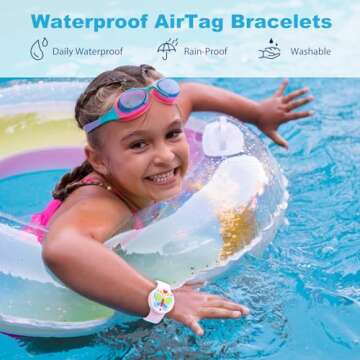 Waterproof Airtag Bracelets for Kids - (2 Pack) Soft Silicone Hidden Airtag Wristband - Lightweight ...