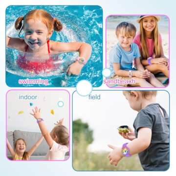 Waterproof Airtag Bracelets for Kids - (2 Pack) Soft Silicone Hidden Airtag Wristband - Lightweight GPS Tracker Holder Compatible with Apple Airtag Band for Child (Purple/Butterfly)