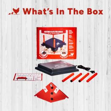 RentACoop 10x10 Inch Adjustable Heating Plate with Bonus Foldable Anti-Roost Cone for up to 15 Chicks | Small Chick Brooder Heat Plate – Energy-Efficient and Safer Than Heat Lamps
