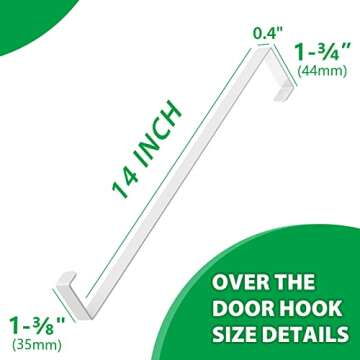Booda 14" Over The Door Hooks - Sturdy & Versatile Hangers
