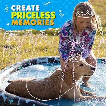 SplashEZ Non Slip Splash Pad for Kids & Dogs, 69’’ Extra Large Splash Pad Sprinkler for Kids, Dog Water Summer Toys - Great Outdoor Toys for Toddlers 1-3 & Children Ages 4-8, Baby Pool for Backyard