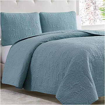 Mellanni King Bedspread Coverlet Set - Ultra Soft Oversized Quilt with Shams - Pinsonic Quilting Tec...