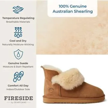 Dearfoams Fireside Perth Genuine Shearling Slippers