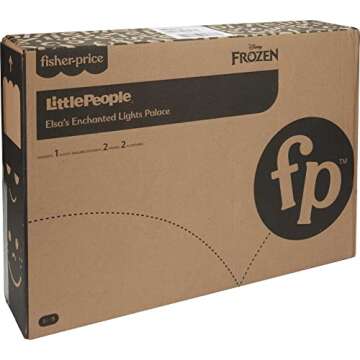 Fisher-Price Little People Toddler Toy Disney Frozen Elsa’s Enchanted Lights Palace Playset with Music Lights & Figures for Kids Ages 18+ Months