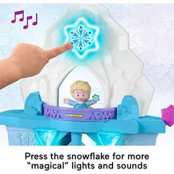 Fisher-Price Little People Toddler Toy Disney Frozen Elsa’s Enchanted Lights Palace Playset with Music Lights & Figures for Kids Ages 18+ Months