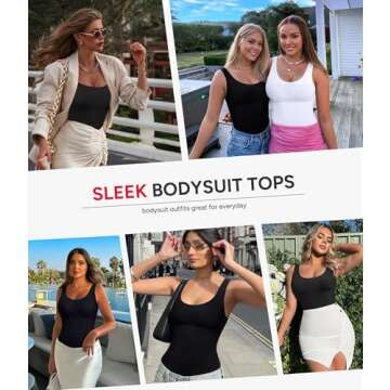 Nebility Women Waist Trainer Bodysuit Slim Full Body Shapewear Seamless Round Neck Jumpsuits Tummy Control Tops (XL/2XL, Black)