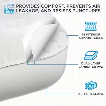 Ivation EZ-Bed (Queen) Air Mattress with Deflate Defender™ Technology Dual Auto Comfort Pump and D...