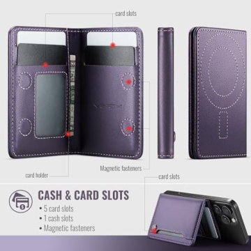 Vinich MagSafe Wallet RFID Card Holder for iPhone 12-16
