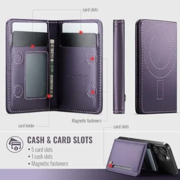 Vinich MagSafe Wallet RFID Card Holder for iPhone 12-16