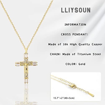 Elegant LLIYSOUN Gold Cross Necklace for Women Gifts