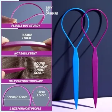 Teenitor French Braid Hair Styling Tools - 4pcs Set