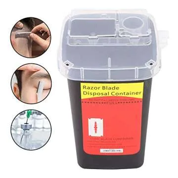 Sharps Container for Home Use 1 Quart,Delaman Biohazard Needle Disposal Container,Sharps Disposal Case Waste Blade Storage Box Tattoo Blade Syringe Needle Trash Container 1PC(Black).
