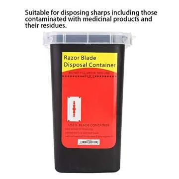 Sharps Container for Home Use 1 Quart,Delaman Biohazard Needle Disposal Container,Sharps Disposal Case Waste Blade Storage Box Tattoo Blade Syringe Needle Trash Container 1PC(Black).