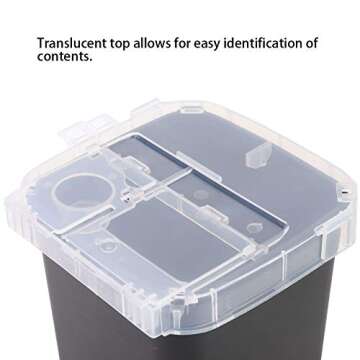 Sharps Container for Home Use 1 Quart,Delaman Biohazard Needle Disposal Container,Sharps Disposal Case Waste Blade Storage Box Tattoo Blade Syringe Needle Trash Container 1PC(Black).