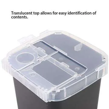 Sharps Container for Home Use 1 Quart,Delaman Biohazard Needle Disposal Container,Sharps Disposal Case Waste Blade Storage Box Tattoo Blade Syringe Needle Trash Container 1PC(Black).