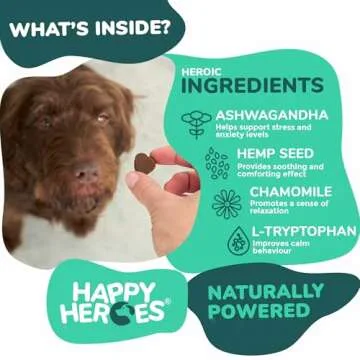 Happy Heroes Calming Chews for Dogs - Natural Anxiety Relief