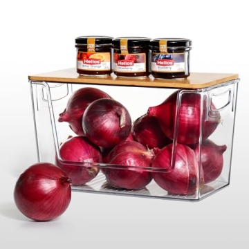 Stackable Kitchen Pantry Organizers with Bamboo Tops