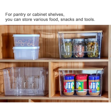 Stackable Kitchen Pantry Organizers with Bamboo Tops