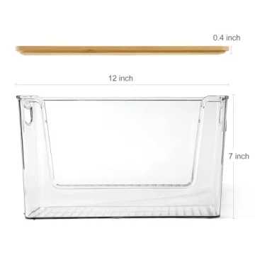 Stackable Kitchen Pantry Organizers with Bamboo Tops