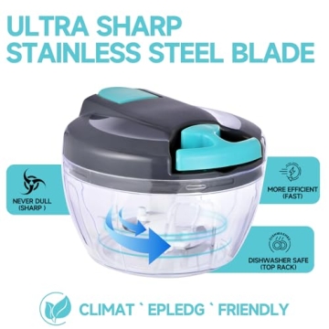 Ziweaye Manual Food Processor - Compact Garlic Chopper for All