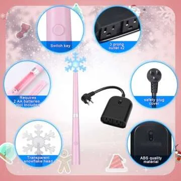 Relaxweex Christmas Pink Magic Light Wand Wireless Remote Control Outlet for Christmas Tree Lights C...