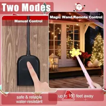 Relaxweex Christmas Pink Magic Light Wand Wireless Remote Control Outlet for Christmas Tree Lights Controller Decorative Xmas Outdoor Indoor Turn on and Off Magic Wand Switch Kit Fairy Gifts