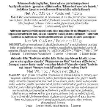 Burt's Bees, 3 Lip Care Products, Squeezy Trio Tinted Lip Balm Set, Berry Sorbet, Sweet Peach & Watermelon Rush