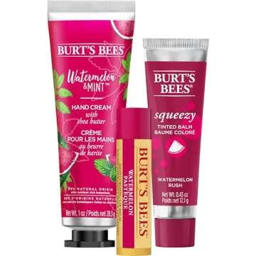Burt's Bees, 3 Lip Care Products, Squeezy Trio Tinted Lip Balm Set, Berry Sorbet, Sweet Peach & Watermelon Rush