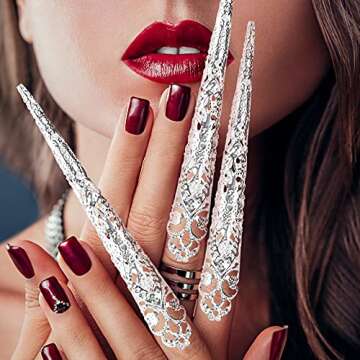 Stylish Ancient Queen Claw Nail Rings Pack - 10 Piece Set