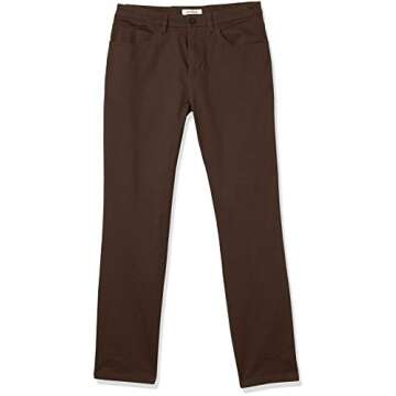 Amazon Essentials Men's Chinos, Athletic Fit, Work Pants, 5-Pocket, Comfort Stretch, Brown, 32W x 30L