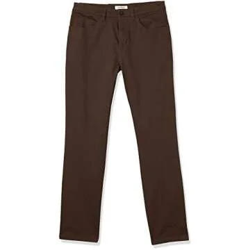 Amazon Essentials Men's Chinos, Athletic Fit, Work Pants, 5-Pocket, Comfort Stretch, Brown, 32W x 30L