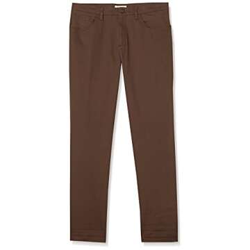 Amazon Essentials Men's Chinos, Athletic Fit, Work Pants, 5-Pocket, Comfort Stretch, Brown, 32W x 30L