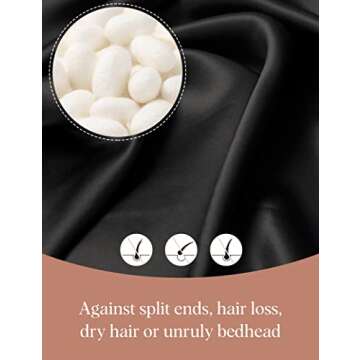 LILYSILK 100% Mulberry Silk Bonnet, 19 Momme Silk Night Sleep Cap Adjustable Hair Wrap for Sleeping, Black