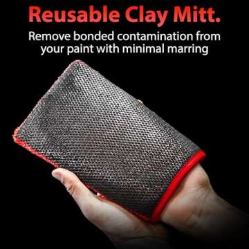 Adam's Polishes Clay Mitt - Medium Grade Clay Bar Infused Mitt | Car Detailing Glove Quickly Removes...