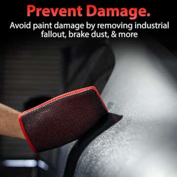 Adam's Polishes Clay Mitt - Medium Grade Clay Bar Infused Mitt | Car Detailing Glove Quickly Removes Debris from Your Paint, Glass, Wheels, & More