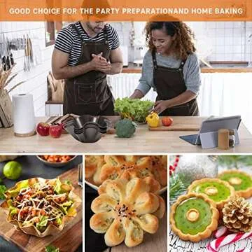 Non-Stick Fluted Tortilla Shell Maker Extra Thick Steel Taco Salad Bowl Pans, Non-Stick Carbon Steel...