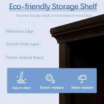 Blini 5-Shelf Tall Bookcase - Elegant Wooden Storage Solution