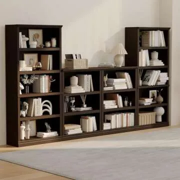 Blini 5-Shelf Tall Bookcase - Elegant Wooden Storage Solution
