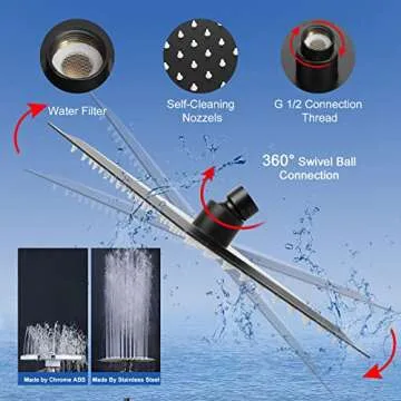 NearMoon Filtered Rain Shower Head with Handheld Combo