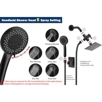 NearMoon Filtered Rain Shower Head with Handheld Combo