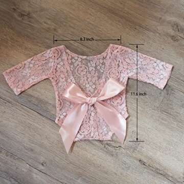 Lace Newborn Girl Photo Shoot Outfit Set with Hairband