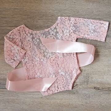 Lace Newborn Girl Photo Shoot Outfit Set with Hairband