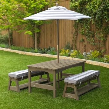 KidKraft Outdoor Wooden Table & Bench Set for Kids