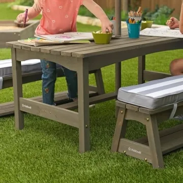 KidKraft Outdoor Wooden Table & Bench Set for Kids
