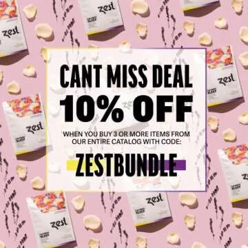 Zest Melatonin 2mg Herbal Sleep Tea - 15 Tea Bags - Chamomile Lavender Extra Strength Calming & Relaxing Bedtime Night Blend with L-Theanine