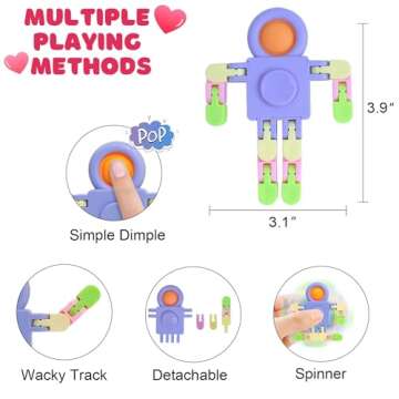 24 Packs Valentines Cards for Kids Classroom with Fidget Sensory Spinners Toy,Valentines Day Gifts for Kids with Valentine Party Favor School Exchange Gifts